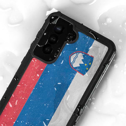 Slovenia Flag Distressed Galaxy S24 Plus Waterproof Case